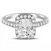 Long Cushion Diamond Halo Shoulder Set Ring