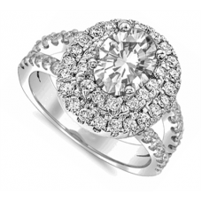 Oval Diamond Double Halo Shoulder Set Ring Oval Diamond Double Halo Shoulder Set Ring