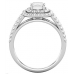 Cushion Diamond Double Halo Shoulder Set Ring