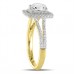 Asscher Diamond Double Halo Shoulder Set Ring