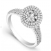 Round Diamond Double Halo Shoulder Set Ring