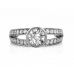Modern Round Diamond Split Shoulder Engagement Ring