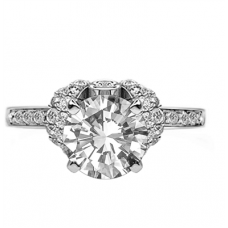 Double Ribbon Round Diamond Vintage Ring