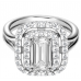 Double Halo Emerald Diamond Engagement Ring