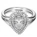 Double Halo Pear Diamond Engagement Ring