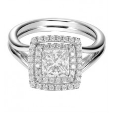 Double Halo Princess Diamond Engagement Ring Double Halo Princess Diamond Engagement Ring