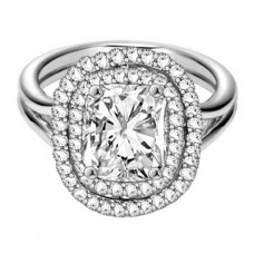 Double Halo Radiant Diamond Engagement Ring