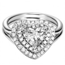 Double Halo Heart Diamond Engagement Ring Double Halo Heart Diamond Engagement Ring