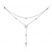 Modern Encrusted Round Diamond Drop Necklace