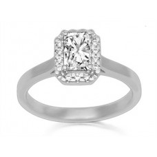 Radiant Diamond Single Halo Ring Radiant Diamond Single Halo Ring