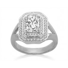 Radiant Diamond Double Halo Ring Radiant Diamond Double Halo Ring