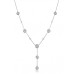 Modern Round & Baguette Diamond Drop Necklace