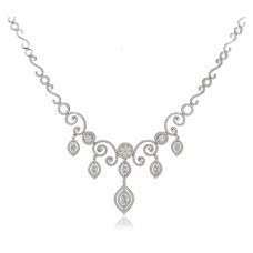 Elegant Round Diamond Drop Necklace