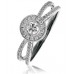 Round Diamond Single Halo Split Shoulder Ring