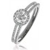 Round Diamond Single Halo Split Shoulder Ring