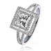 Princess Diamond Double Halo Split Shoulder Ring