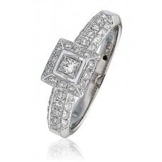 Princess & Round Diamond Shoulder Set Ring Princess & Round Diamond Shoulder Set Ring