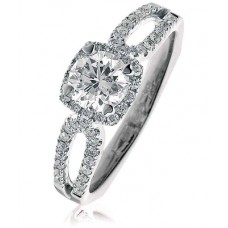 Modern Round Diamond Halo Ring