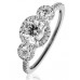 Modern Round Diamond Trilogy Halo Ring