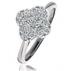 Elegant Clover Round Diamond Cluster Ring Elegant Clover Round Diamond Cluster Ring