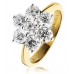 Modern Flower Round Diamond Cluster Ring
