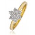 Modern Flower Round Diamond Cluster Ring