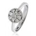 Elegant Round & Baguette Diamond Cluster Ring