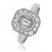 Elegant Diamond Halo Cluster Ring