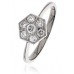 Hexagon Round Diamond Cluster Ring