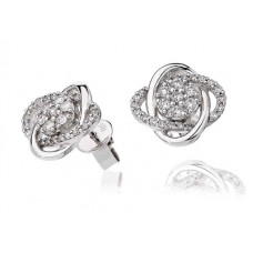 Unique Round Diamond Knot Earrings
