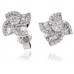 Unique Round & Baguette Diamond Cluster Earrings