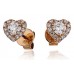 Classic Heart Diamond Single Halo Earrings