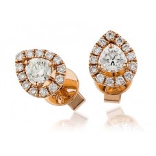 0.60ct Vs/fg Round Diamond Cluster Earrings