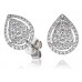 Unique Round Diamond Halo Cluster Earrings