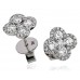 Clover Round Diamond Cluster Earrings