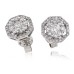 1.00ct Vs1/f Round Diamond Cluster Earrings
