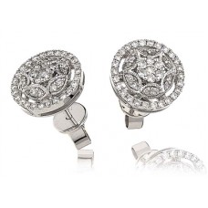 Round Diamond Milgrain Designer Earrings
