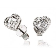 Unique Round & Baguette Diamond Designer Earrings