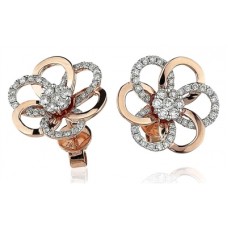 Unique Round Diamond Designer Knot Earrings Unique Round Diamond Designer Knot Earrings