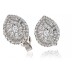 Unique Round & Baguette Diamond Cluster Earrings