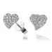 Heart Shaped Round Diamond Cluster Earrings