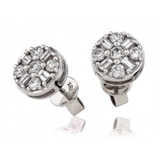 Round & Baguette Diamond Designer Earrings Round & Baguette Diamond Designer Earrings