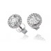 Unique Round Diamond Halo Earrings