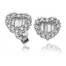Heart Shaped Diamond Cluster Earrings