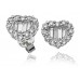Heart Shaped Diamond Cluster Earrings