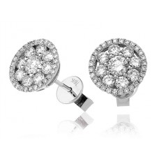 Classic Round Diamond Cluster Earrings