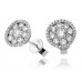 Classic Round Diamond Cluster Earrings