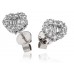 Round & Baguette Diamond Cluster Earrings