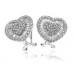 Round & Baguette Diamond Cluster Earrings