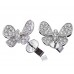 Modern Designer Butterfly Round Diamond Earrings